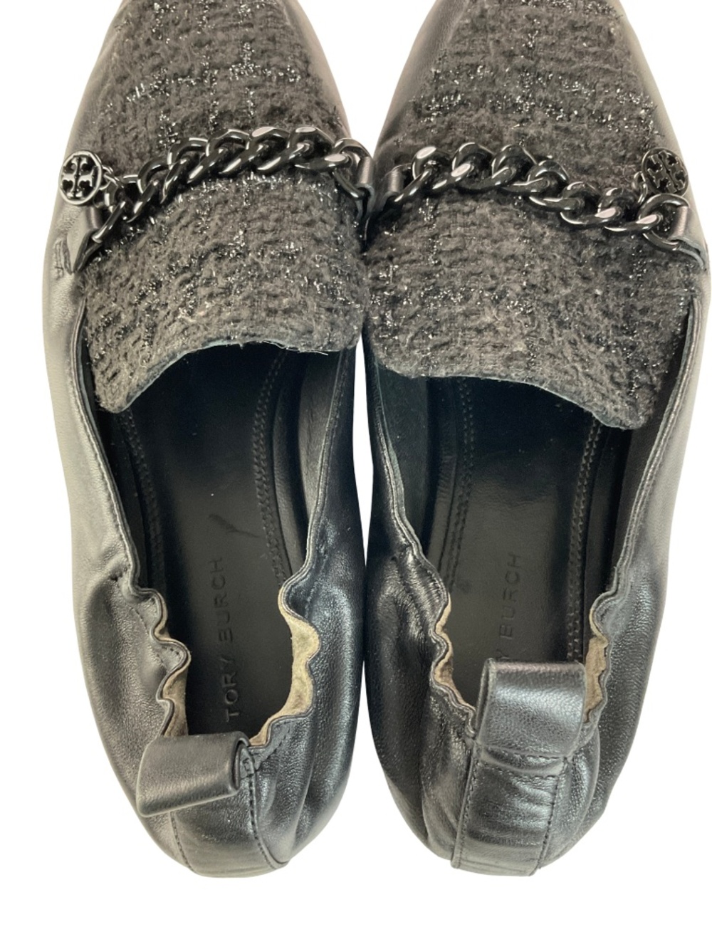 Tory Burch Mini Benton Charm 20mm Tweed Loafers - Picture 6 of 7
